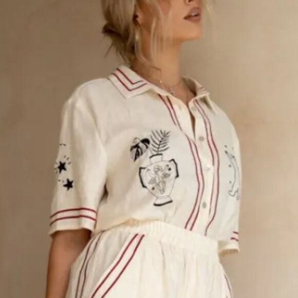 Verge Girl Vrg Grl Linen Top - Picture 4 of 14